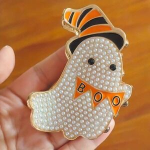 Halloween Ghost Hair‎ Claw Clip Pearl Witch Hat Boo Hair Accessories New